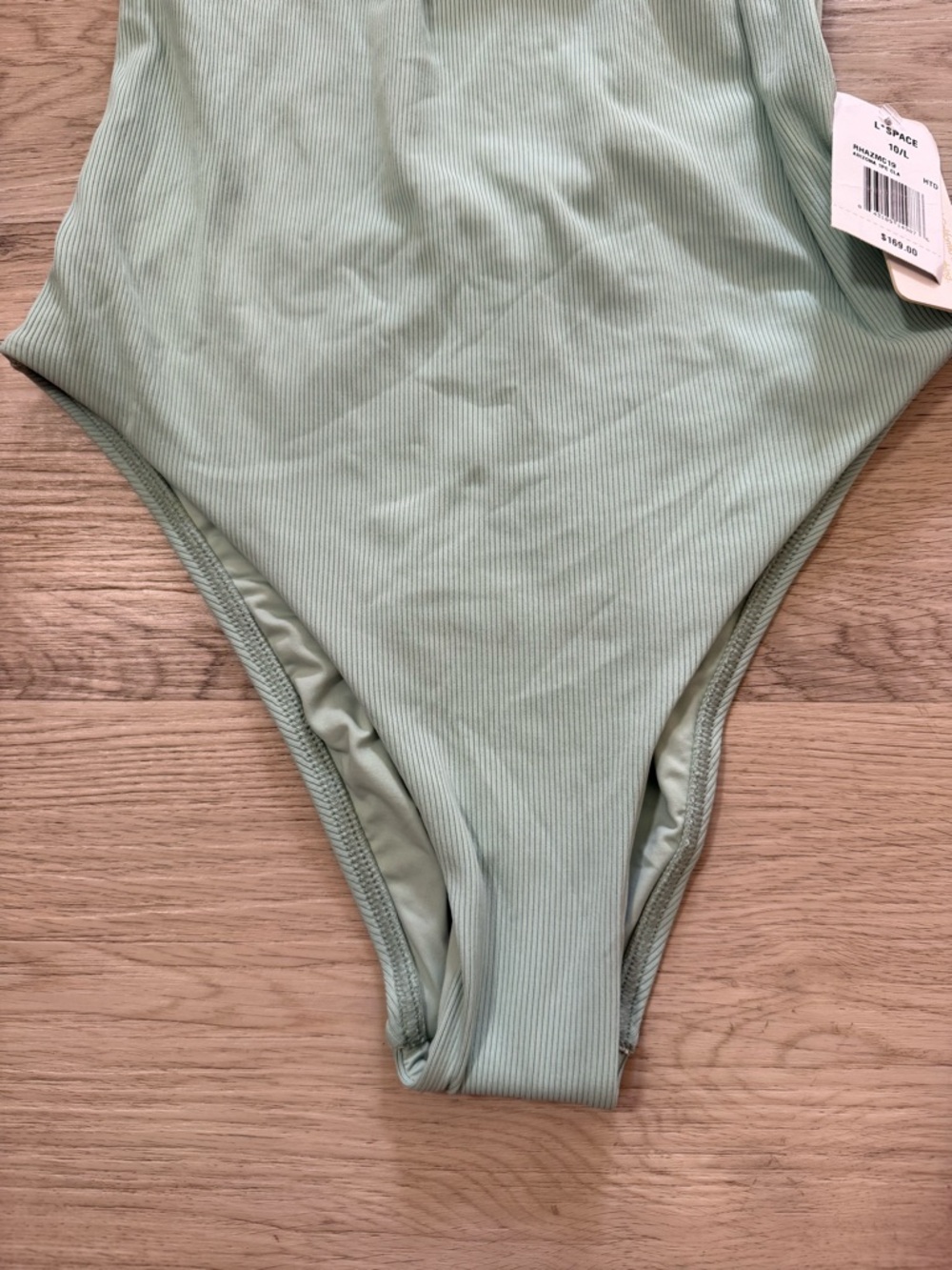 NWT L*Space Ridin’ High Ribbed Arizona One Piece Bathing Suit Green Sz 10 $169 - Picture 3 of 7